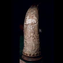 Powder horn with Saxon coat-of-arms