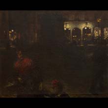 A Motif from Wittelsbach Square in Munich – study for the painting Wittelsbach Square in Munich at Night