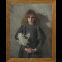 Girl with Chrysanthemums